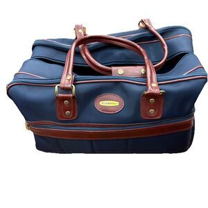 Vintage Giordano Travel Bag Duffel Navy Dual Straps Preloved